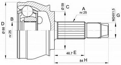 OPEN PARTS cvj523910 -  Шарнирный комплект, приводной вал